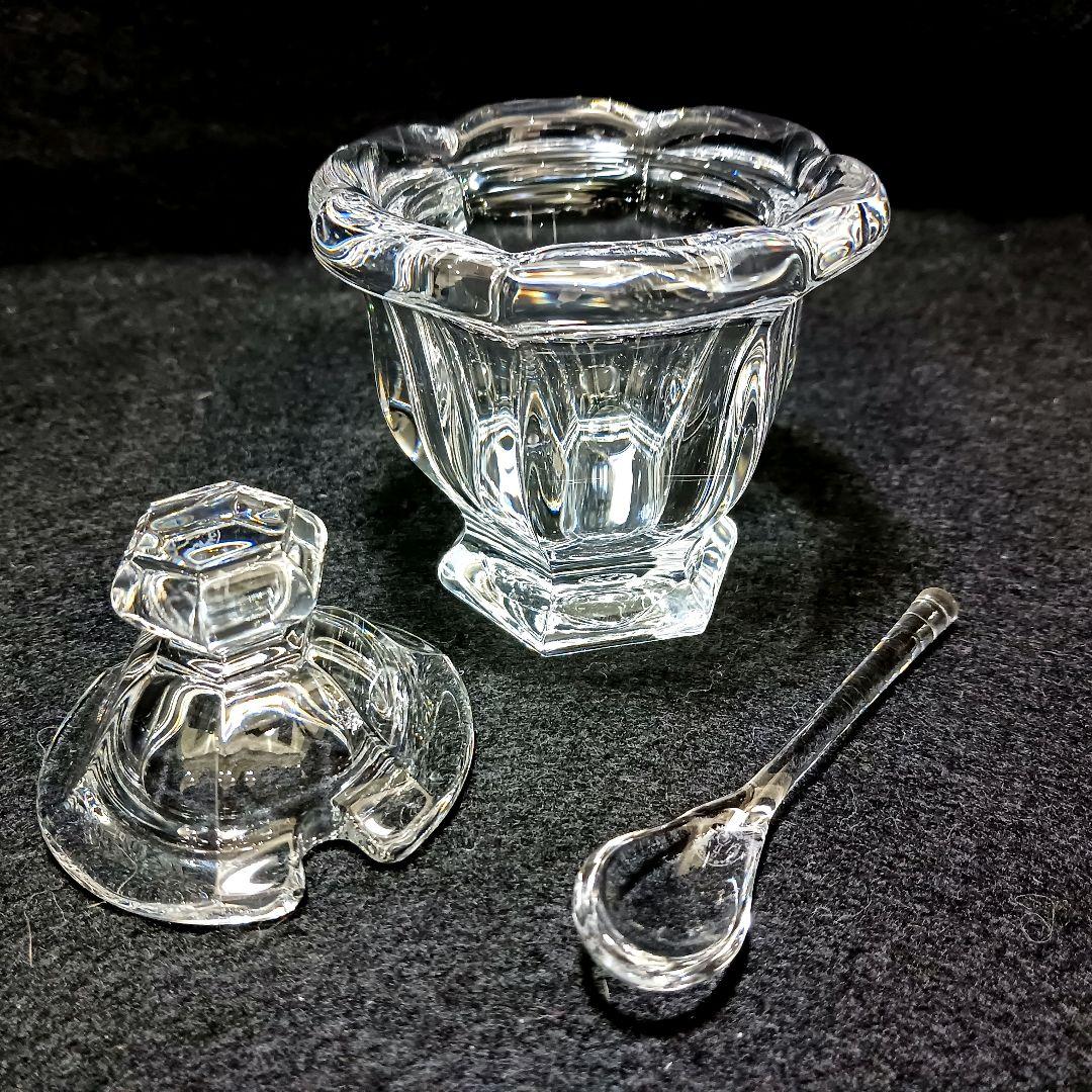 Y2255-4 バカラ ミズーリ ジャムポット スプーン付き クリスタル