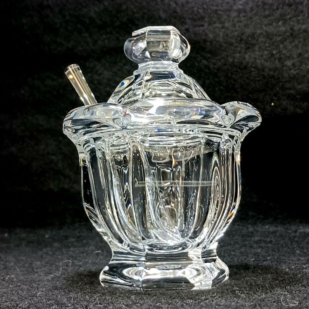 Y2255-4 バカラ ミズーリ ジャムポット スプーン付き クリスタル