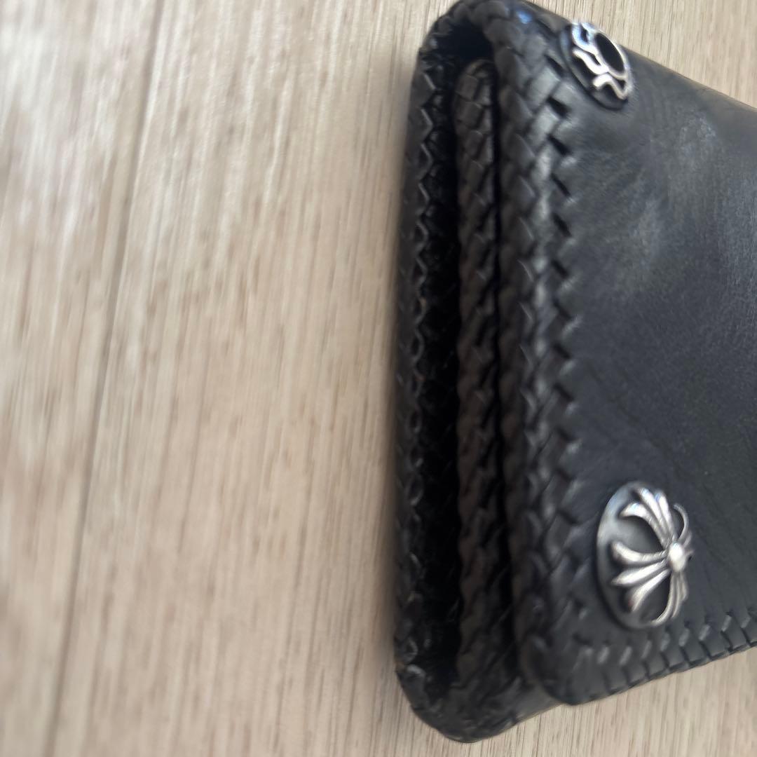 レザー 長財布 黒 赤 クロスモチーフ V系 お兄系 レザー シルバー