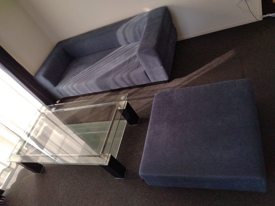 フランフラン　ダークブルー スクエアオットマン