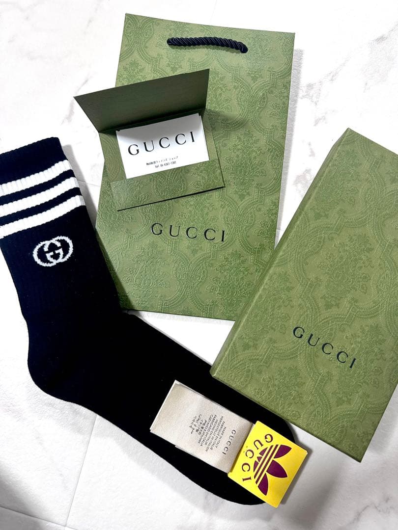 激レア　GUCCI・adidasコラボソックス
