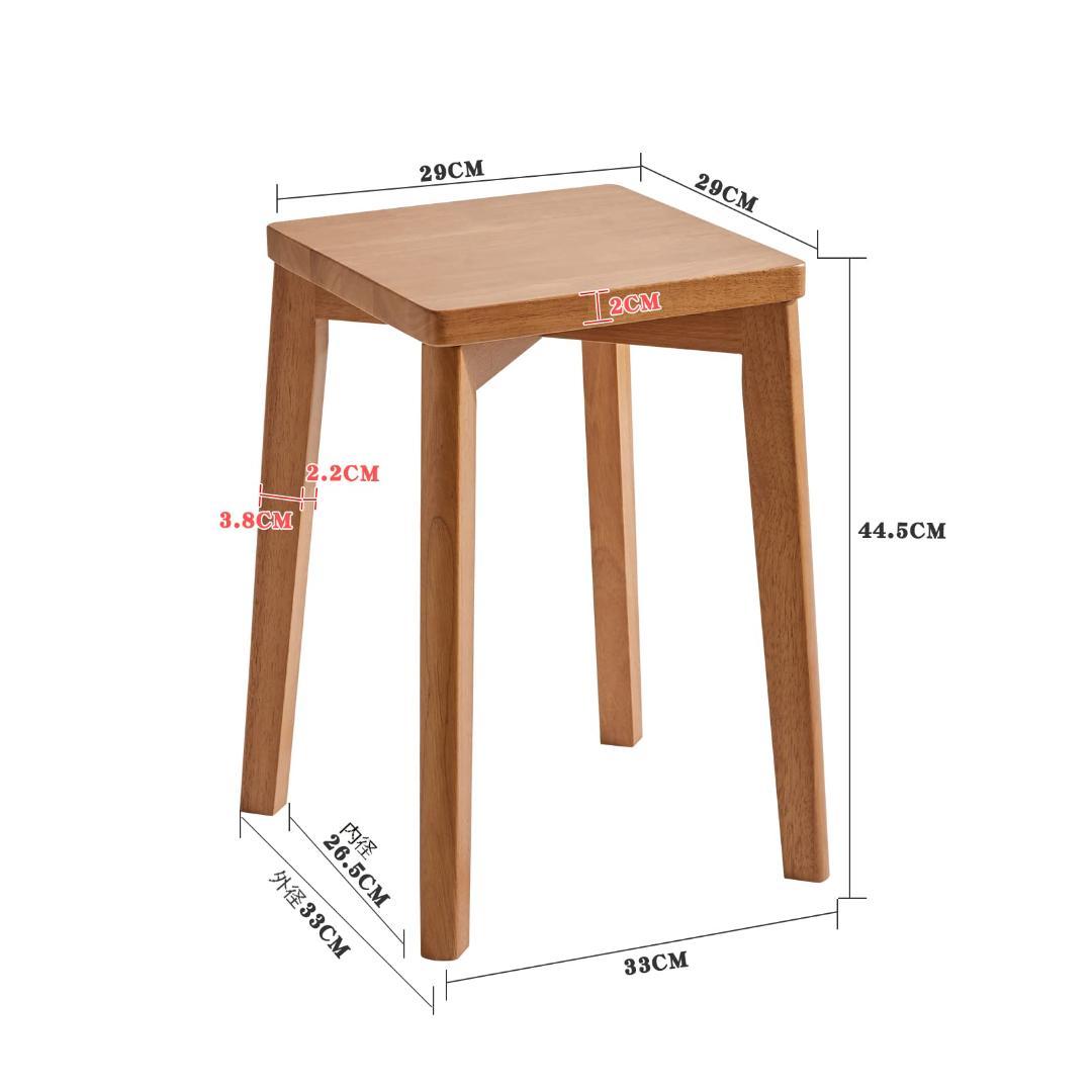 天然木スタッキングスツール - 安全・耐久・省スペースデザイン