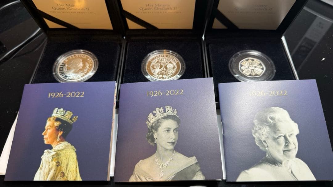 エリザベス　追悼　銀貨　3種セット