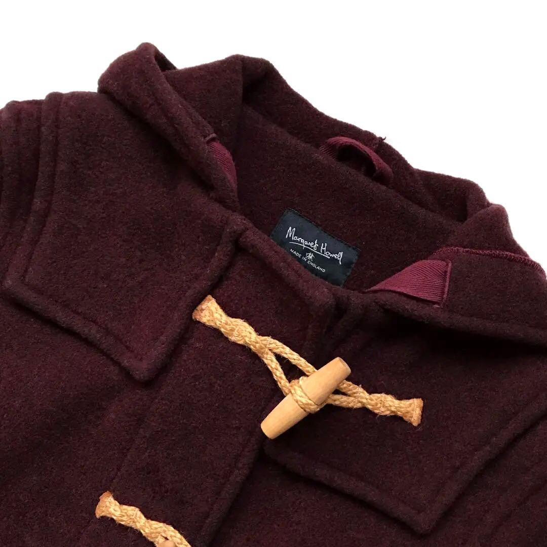 美品 マーガレットハウエル ダッフルコート 旧ロゴ 英国製 木製トグル ワイン