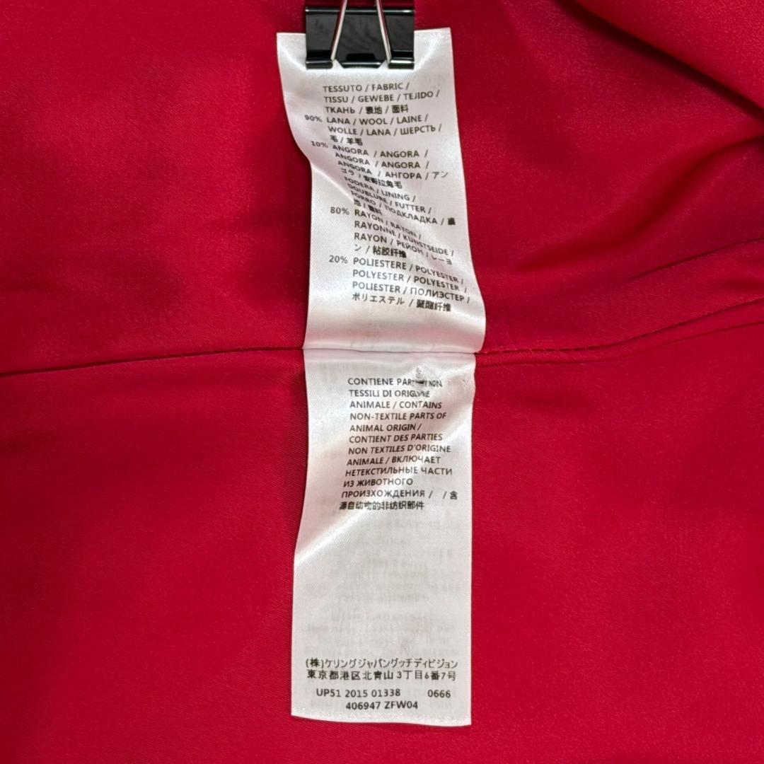 17636✨GUCCI アンゴラ ウール ステンカラーコート レッド