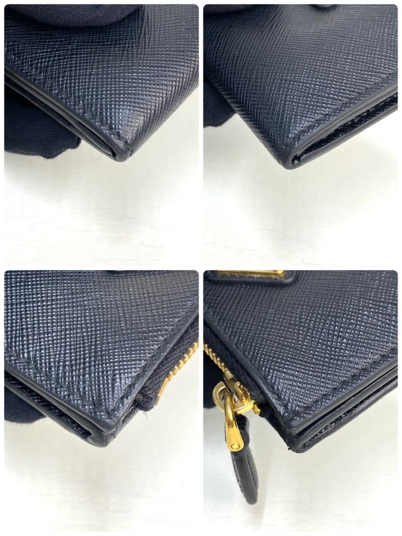 美品 現行✨ プラダ ケース サフィアーノ レザー トライアングル