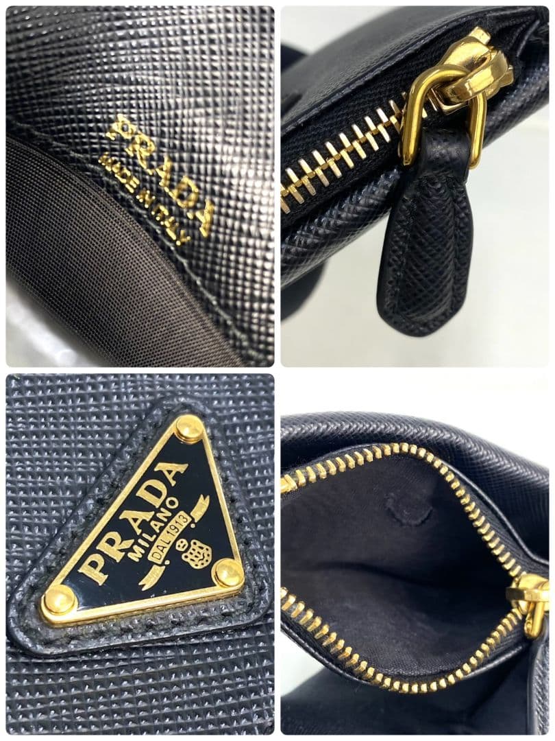 美品 現行✨ プラダ ケース サフィアーノ レザー トライアングル