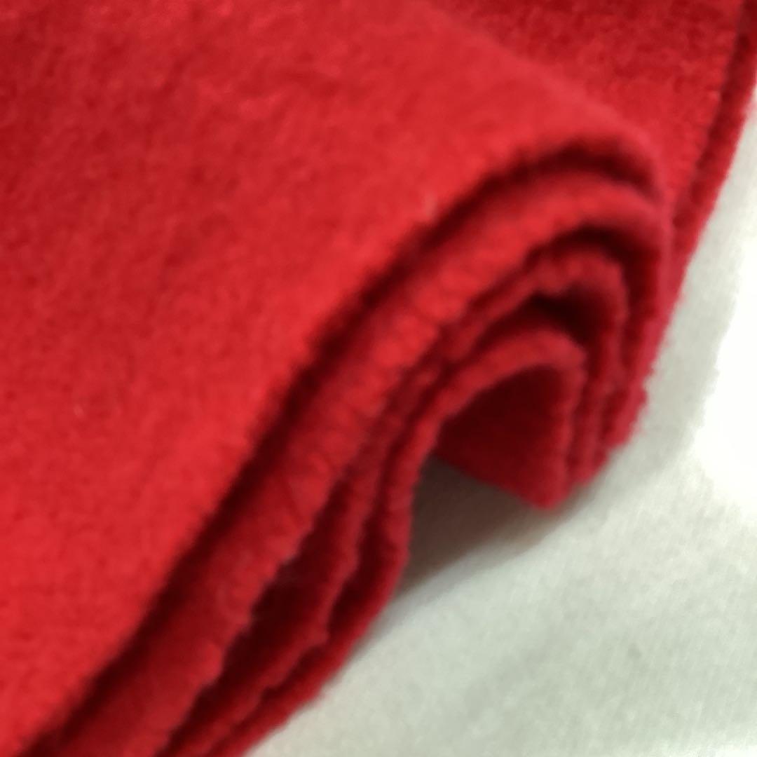 P エルメス　HERMES 赤 マフラー フリンジ付き