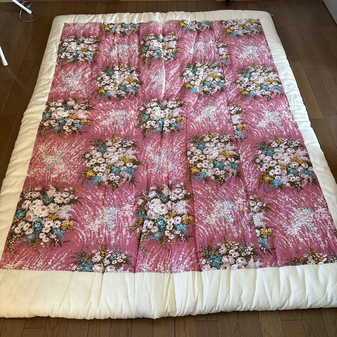 シングル 和布団 掛布団×2枚 日本製 綿布団　花柄 ピンク