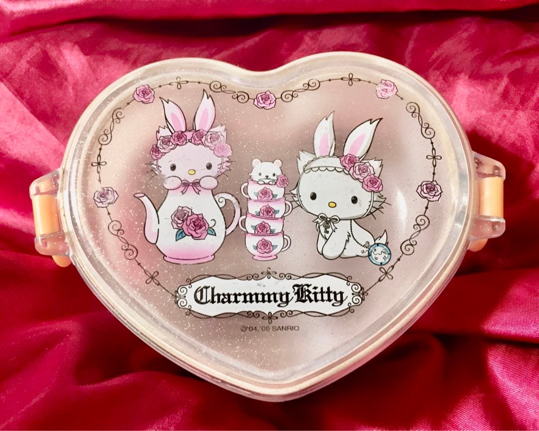 希少品レアシリーズうさ耳チャーミーキティーお弁当箱ハート型ランチボックスうさみみ