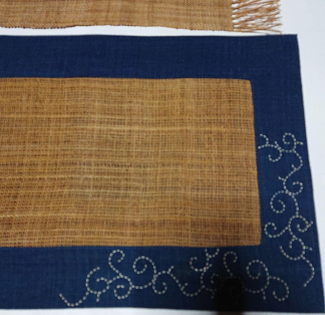 古代織品織しな布テーブルセンター小品２枚未使用品☆