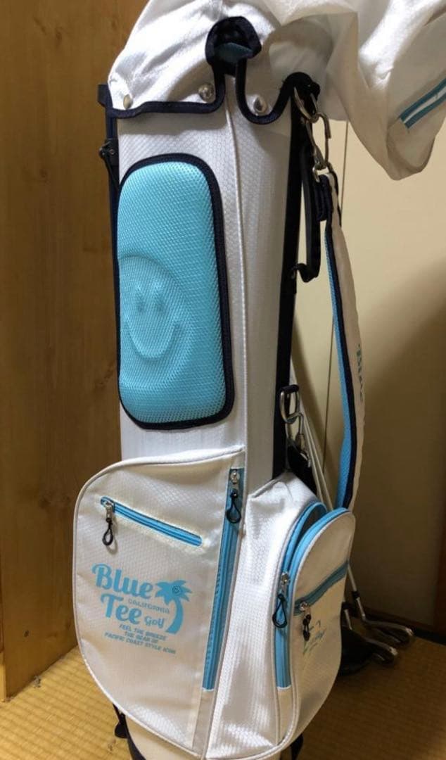 Blue Tee Golf クラシックゴルフバッグ ホワイト/ブルー