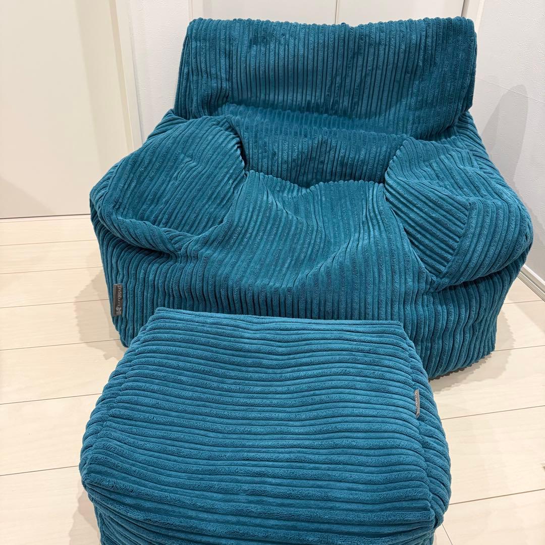 ジョセフィンビーズクッション座椅子アームチェア クラシックコーデュロイティール