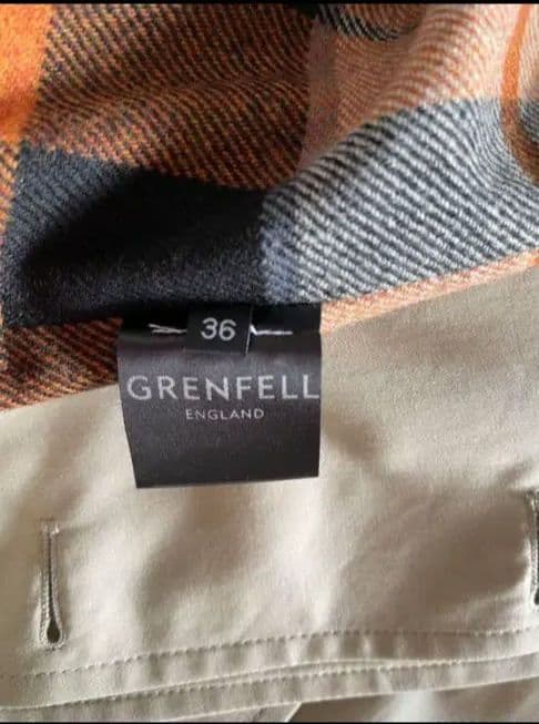 Grenfell 英国製 ステンカラーコート 36／着脱式ウールライナー付 美品