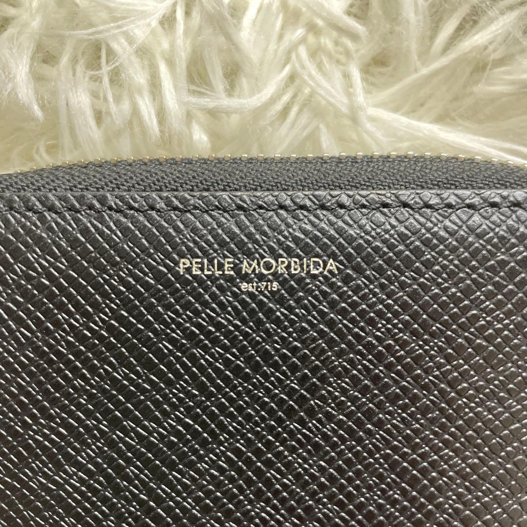 ペッレモルビダ ケース 財布 ラウンドファスナー サフィアーノ ブラック
