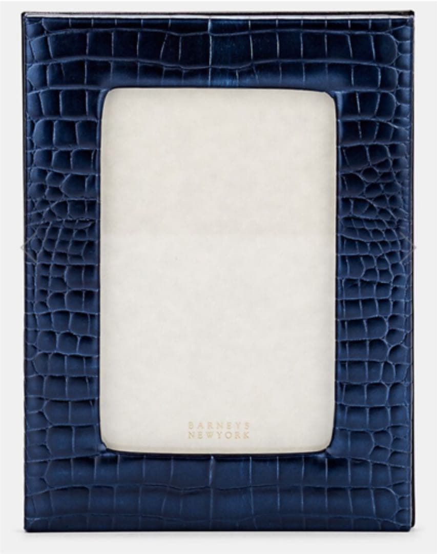 バーニーズ アメリカ製 本革 ワニ革調型押し 写真たて フォトフレーム