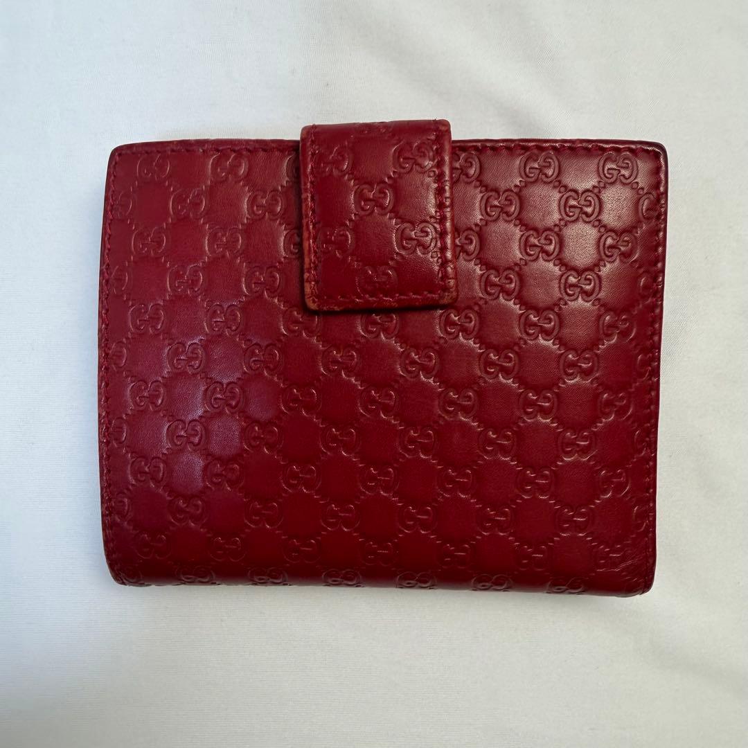 グッチ　二つ折り財布　GG　ボルドー