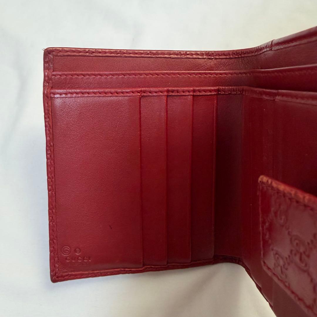 グッチ　二つ折り財布　GG　ボルドー