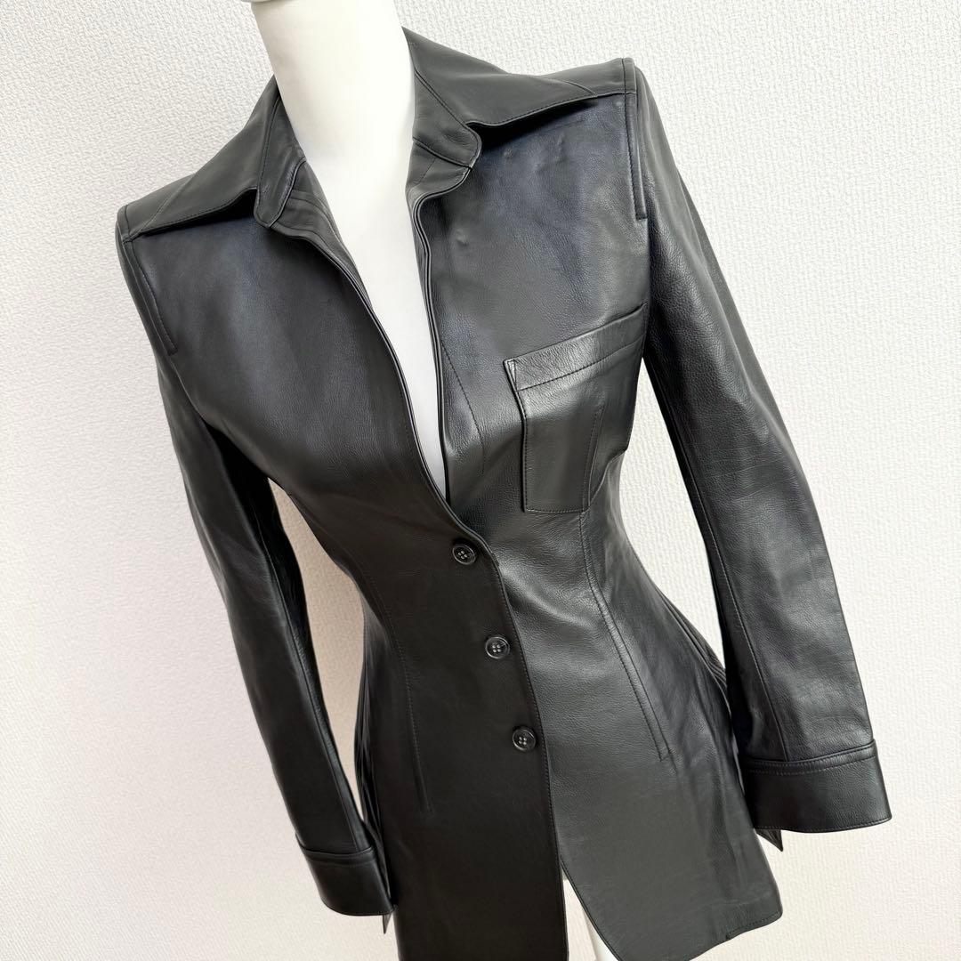 タグ付✨️Alexander wang レザージャケット ウエストシェイプ 0