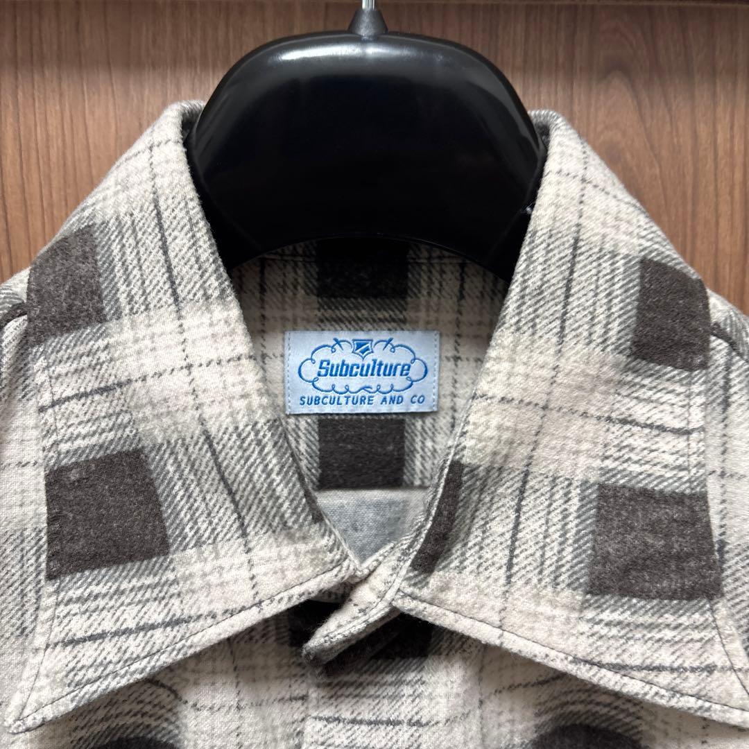 トップス subculture BLOCK CHECK SHIRT / BLACK