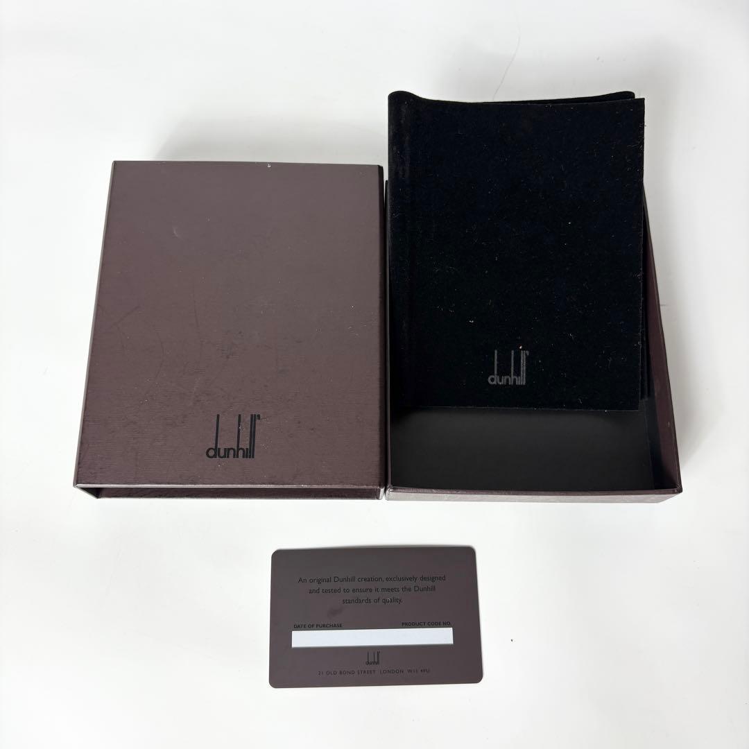 ダンヒル　レザーマネークリップ　三つ折り　カードポケット付き　ブラウン　グリーン