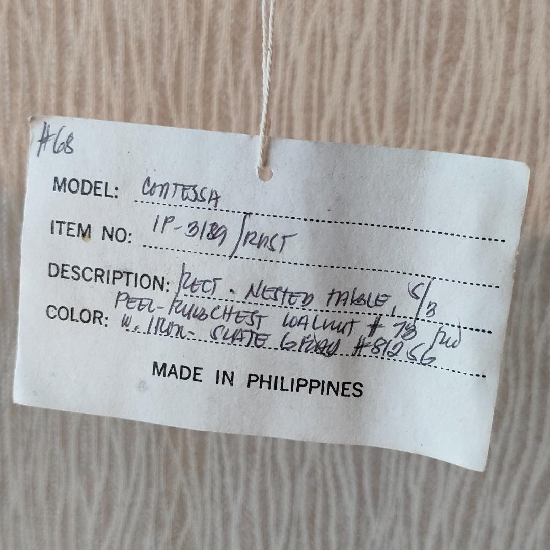 〈輸入〉ラタン　ネストテーブル　アイアンフレーム　サイドテーブル