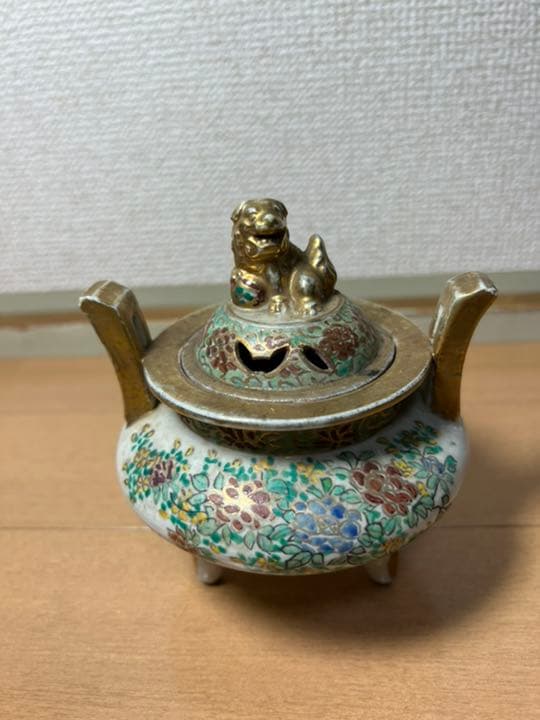 426 九谷焼　古美術品　香炉　角福　時代物