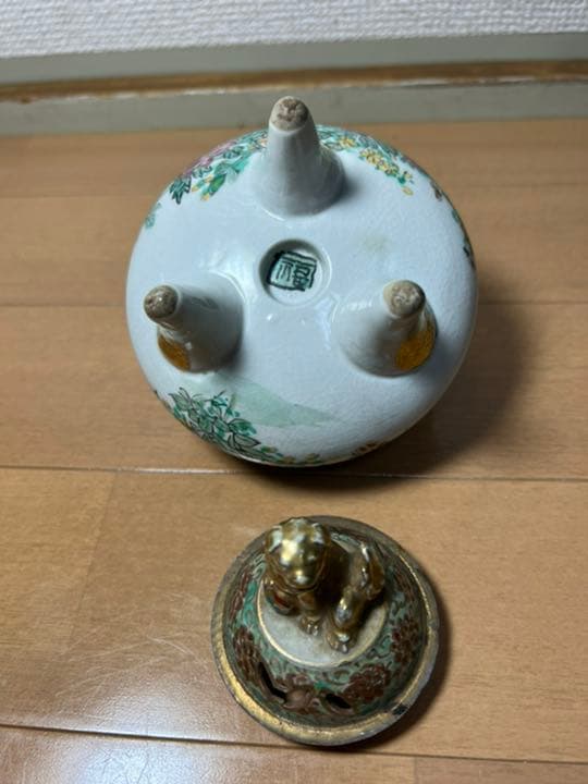 426 九谷焼　古美術品　香炉　角福　時代物