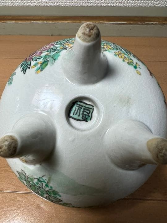 426 九谷焼　古美術品　香炉　角福　時代物