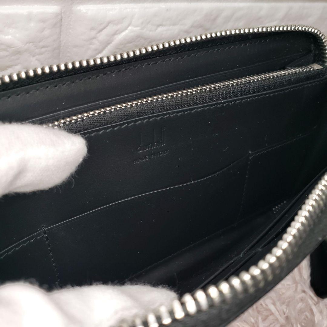 最新モデル dunhill ダンヒル ロゴ総柄 ラウンドファスナー長財布 極美品