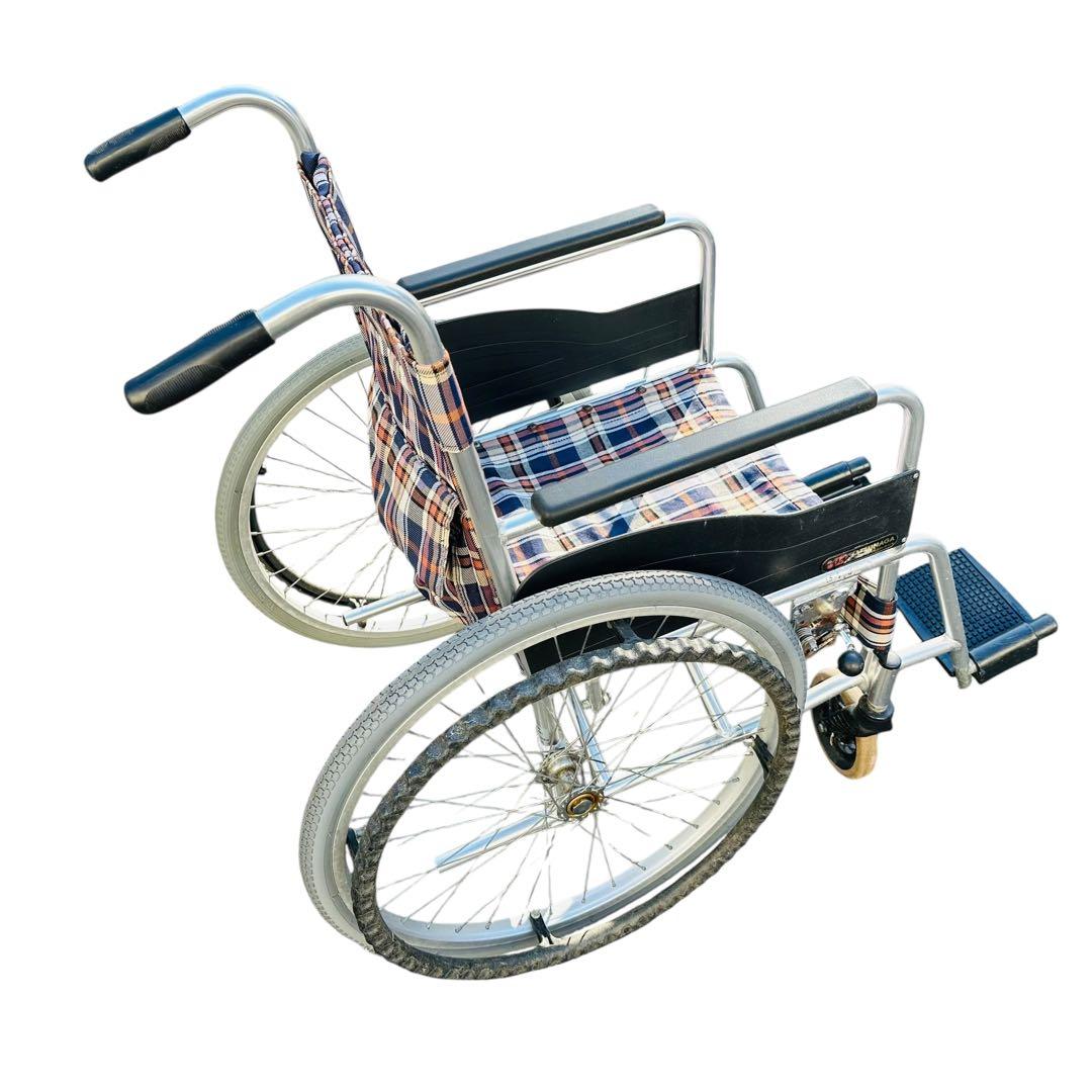 松永製作所　AR-100 自走用 車椅子 チェック柄