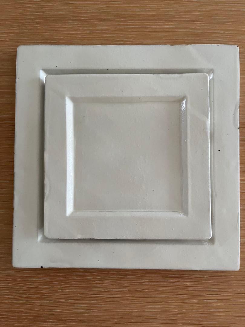 桑原哲夫　四角皿　大小2枚セット