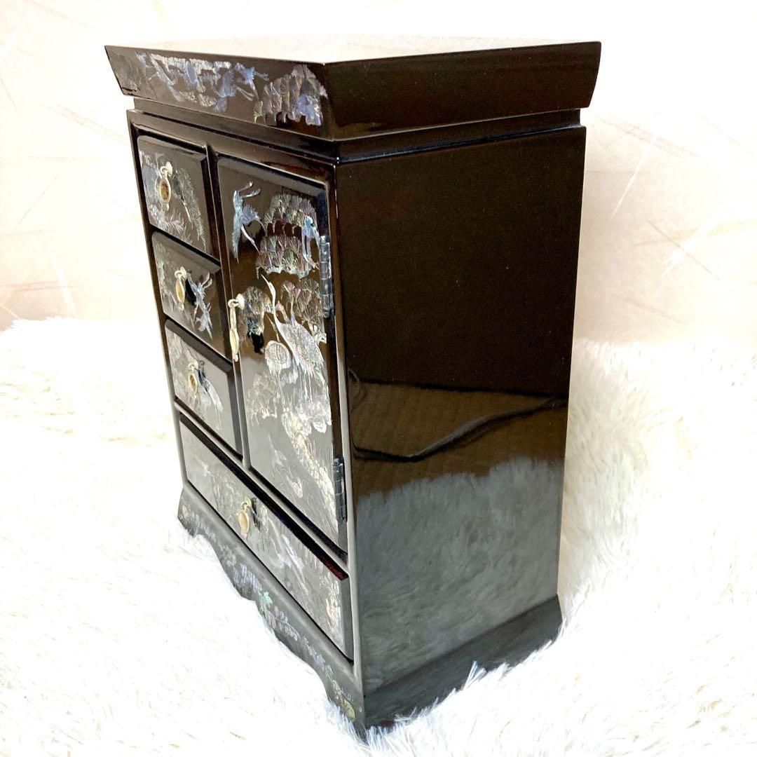 【未来】螺鈿細工 漆工芸 アクセサリーケース 宝石箱 韓国伝統工芸