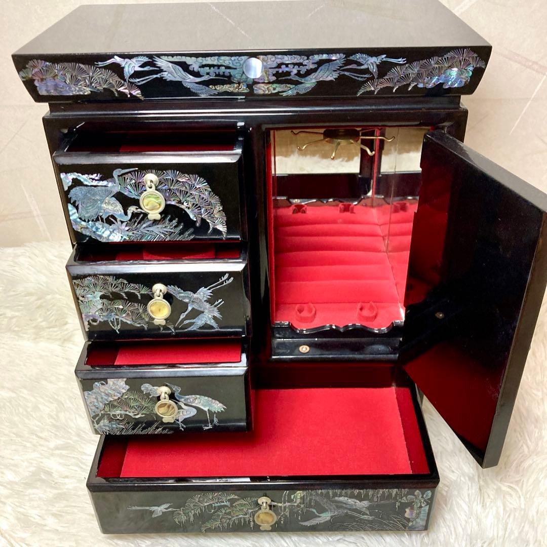 【未来】螺鈿細工 漆工芸 アクセサリーケース 宝石箱 韓国伝統工芸