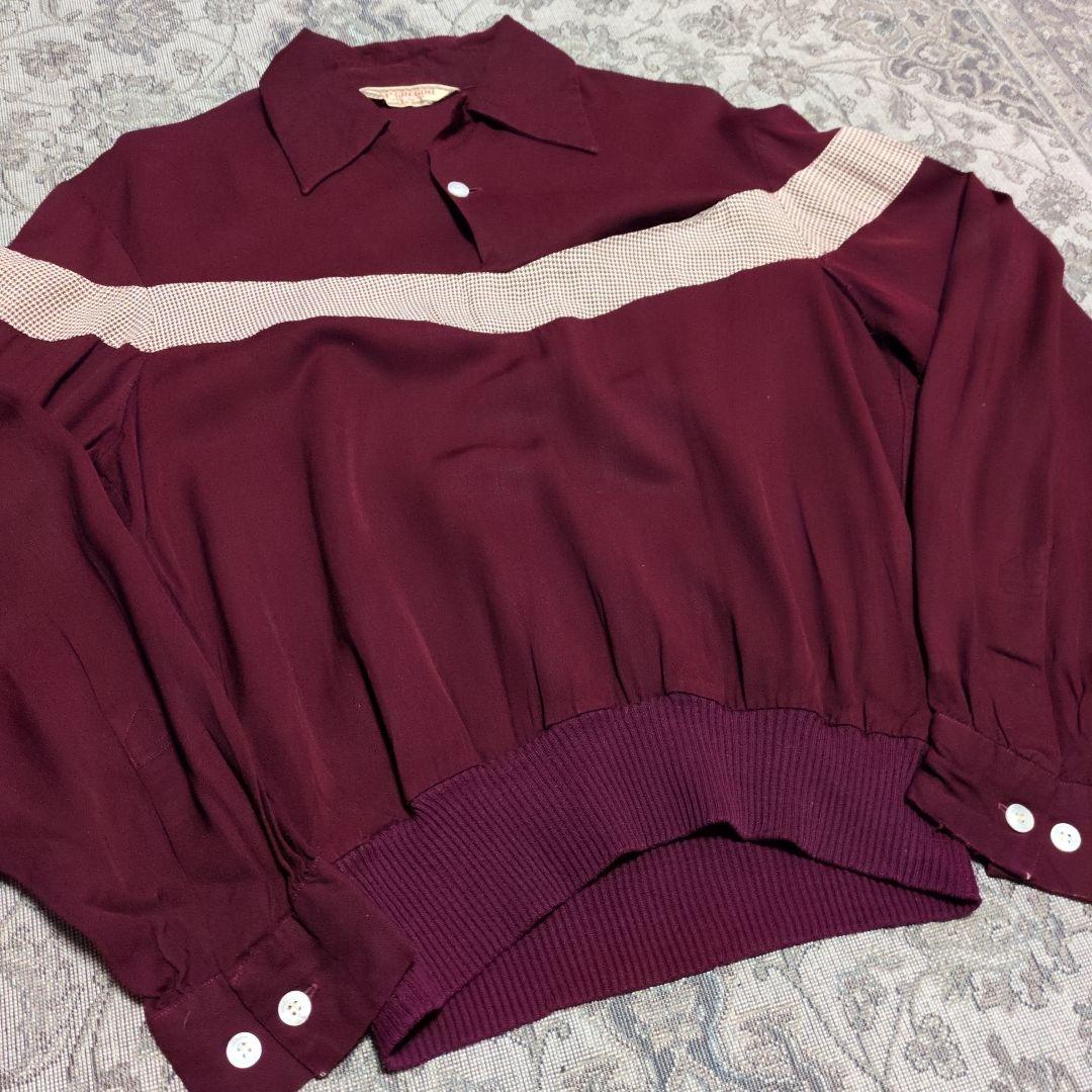 50s McGREGOR レーヨンギャバ リブシャツ ロカビリー 古着