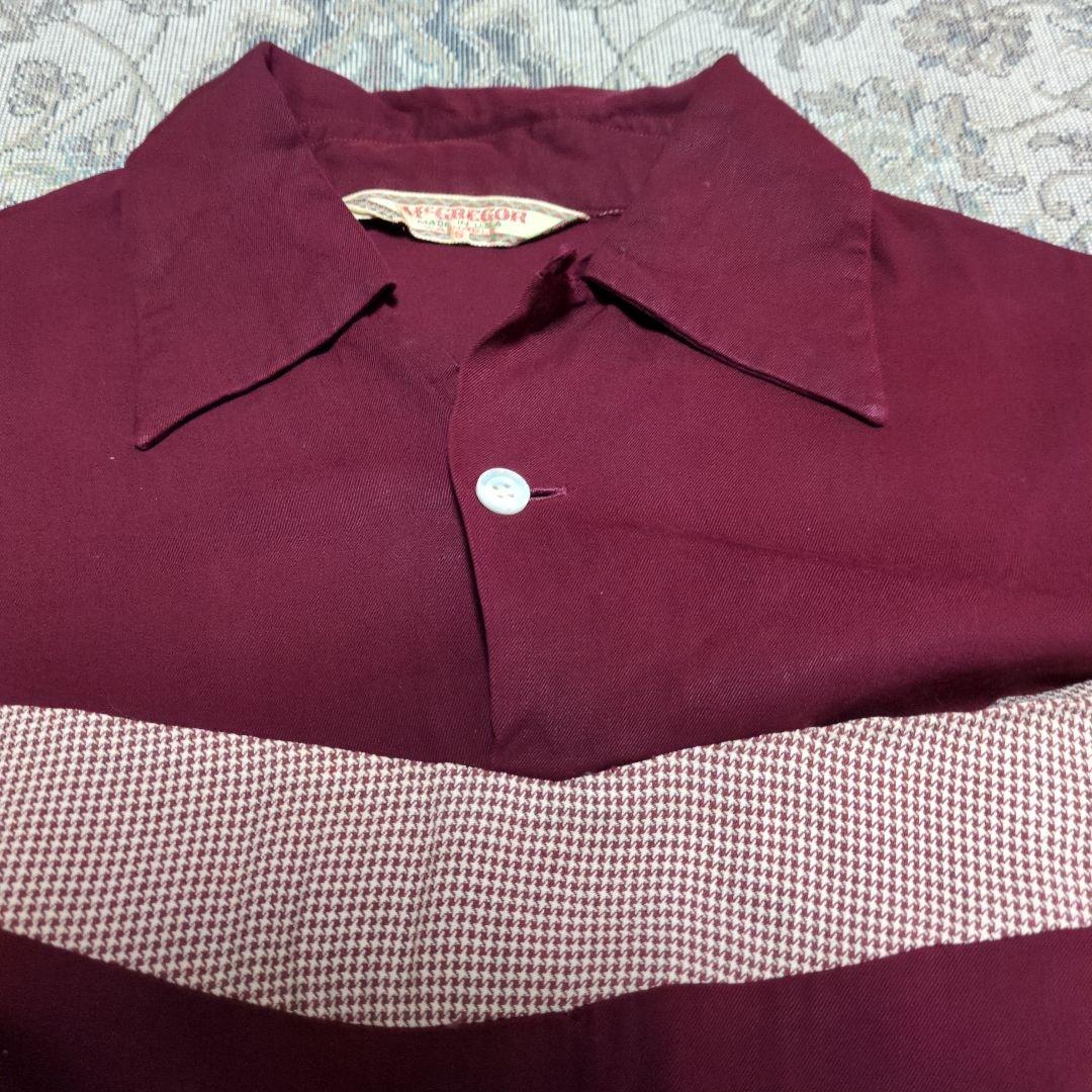 50s McGREGOR レーヨンギャバ リブシャツ ロカビリー 古着