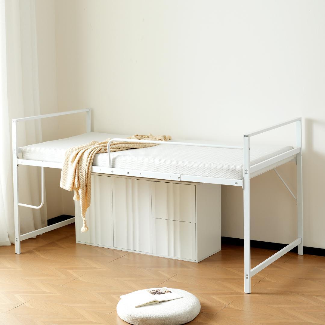 超人気！【高さ110cm】ロフトベッド収納 北欧風 大人 一人暮らし WHITE