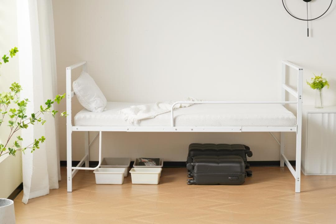 超人気！【高さ110cm】ロフトベッド収納 北欧風 大人 一人暮らし WHITE