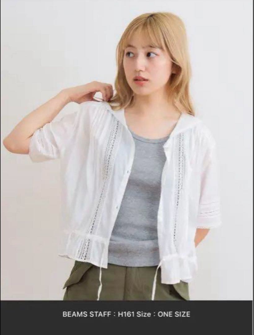 BEAMS BOY ヴィンテージ レース ショートシャツ
