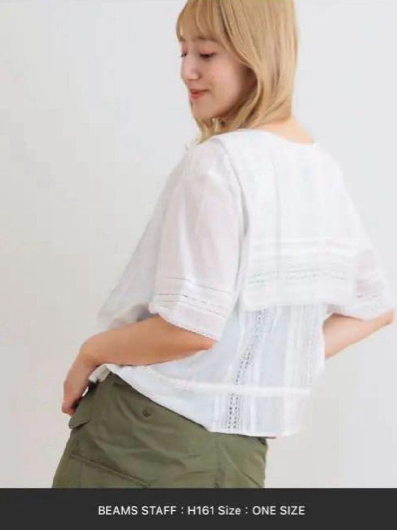 BEAMS BOY ヴィンテージ レース ショートシャツ