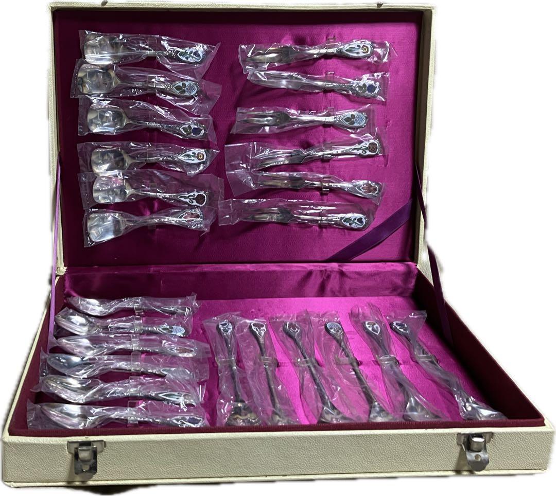 新品未使用　ガーランド　カトラリー24本セット　銀　千趣会　花　昭和レトロ