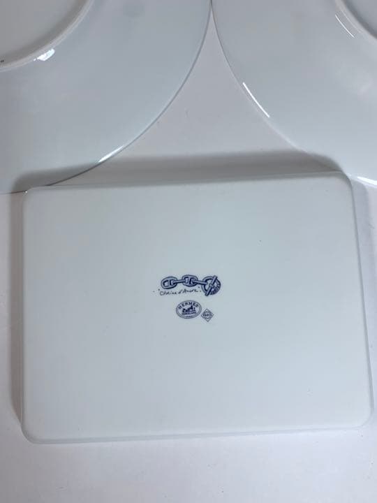 エルメス　シェーヌダンクル　丸皿2枚&スクエアプレート1枚セット