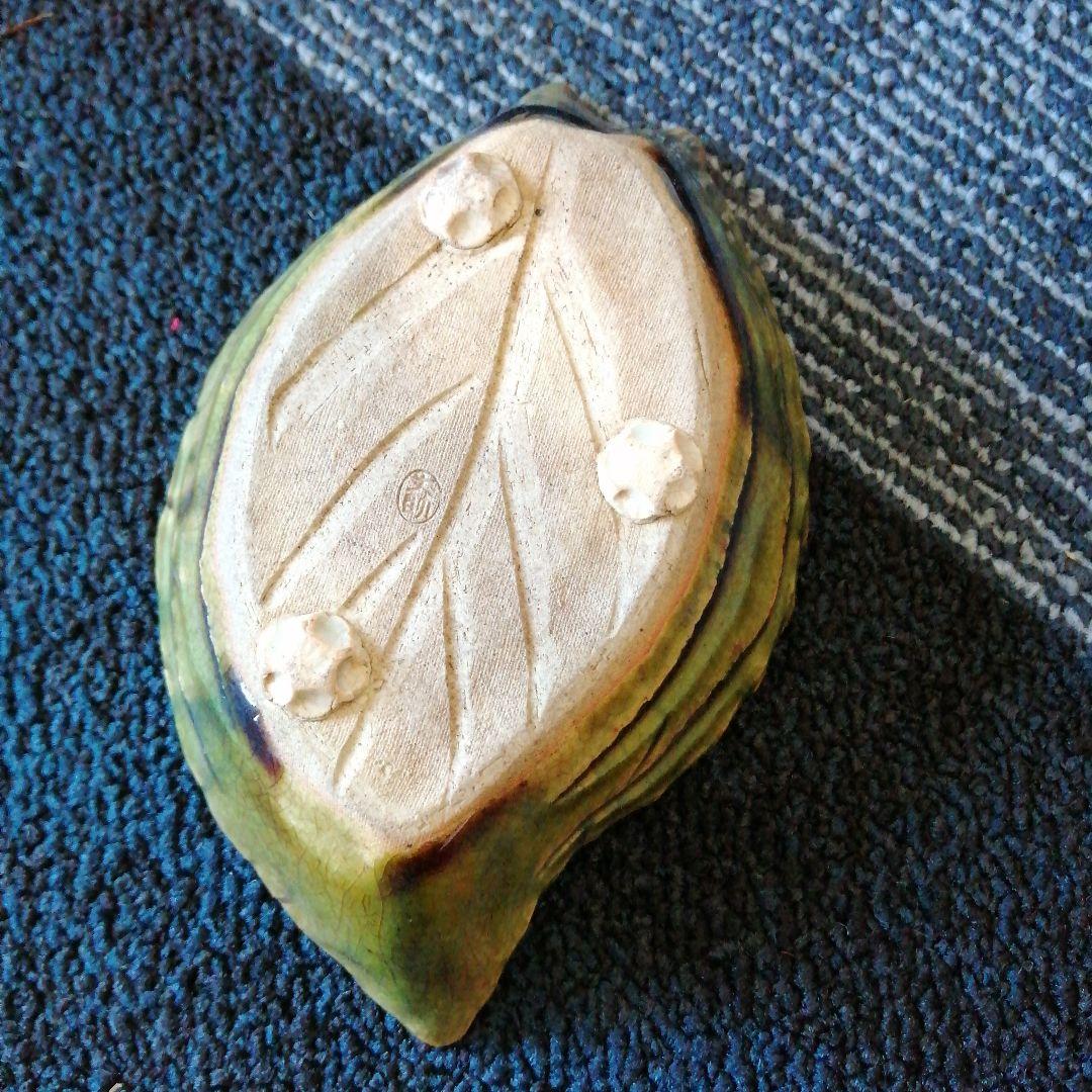 加藤丈助　織部木葉形向付　5客　17cm　大正〜昭和初期