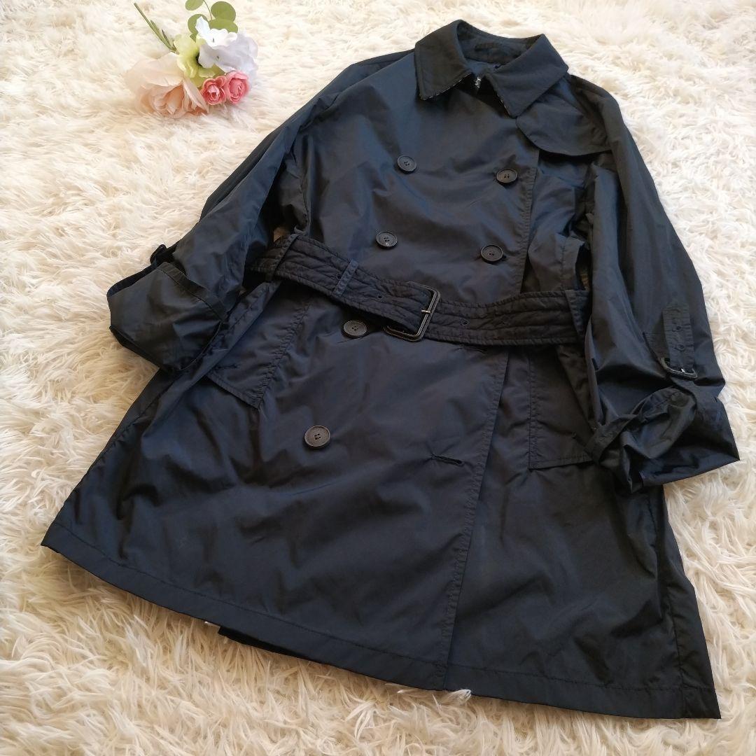 美品♡アクアスキュータム レディース トレンチコート ネイビー 44 XL