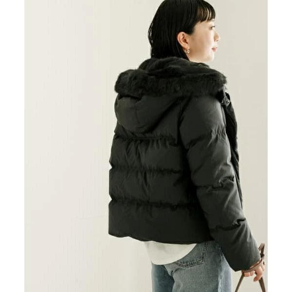 URBAN RESEARCH ラビットフードストレッチショートダウン36 黒