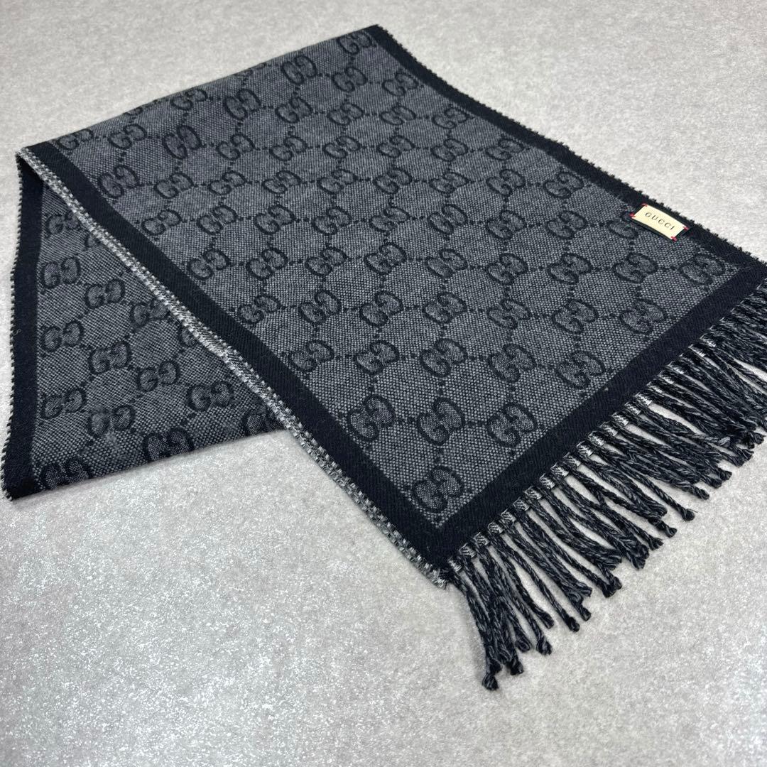 GUCCI グッチ GG柄 リバーシブル マフラー ストール ショール