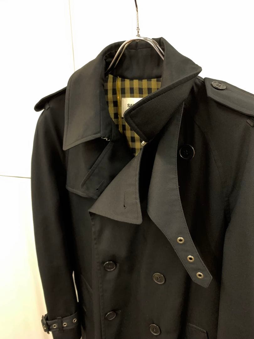 サンローランブラック トレンチコート ロング丈エディスリマン 38サイズ