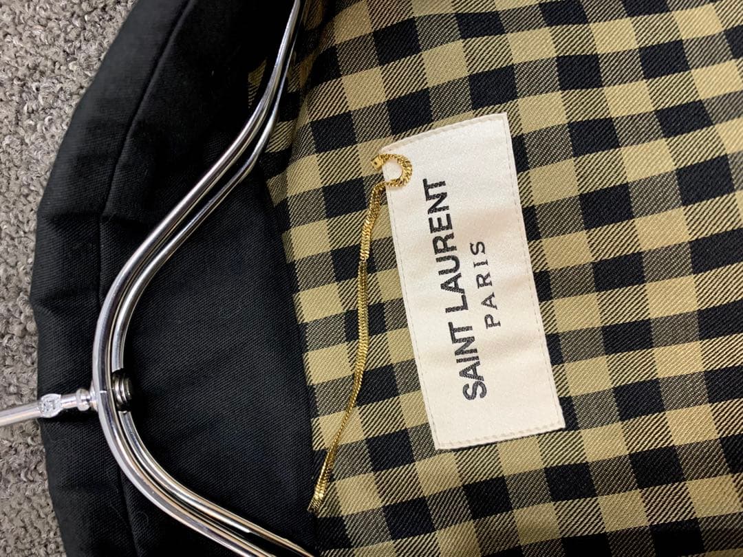 サンローランブラック トレンチコート ロング丈エディスリマン 38サイズ