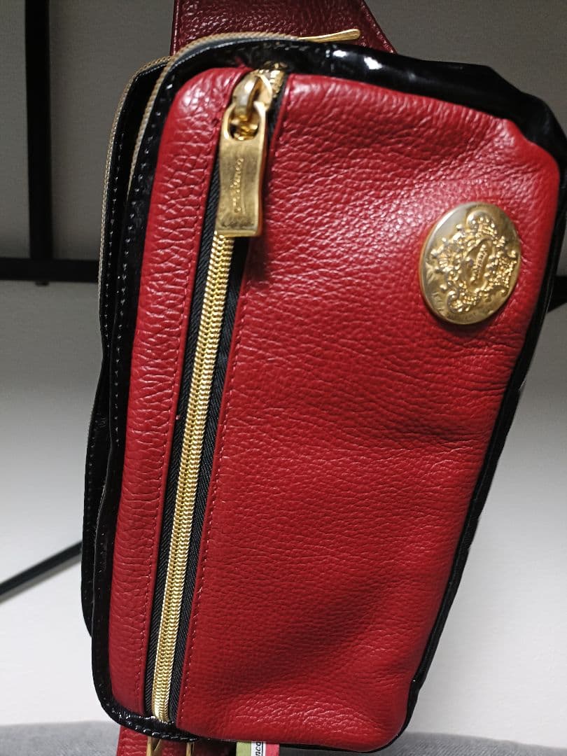 Orobianco LIMONTA 赤×黒 レザー メンズ ボディバッグ