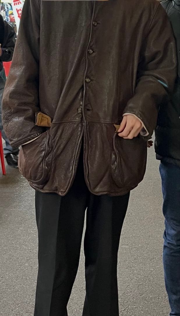 EMPORIO ARMANI ブラウン レザージャケット USED